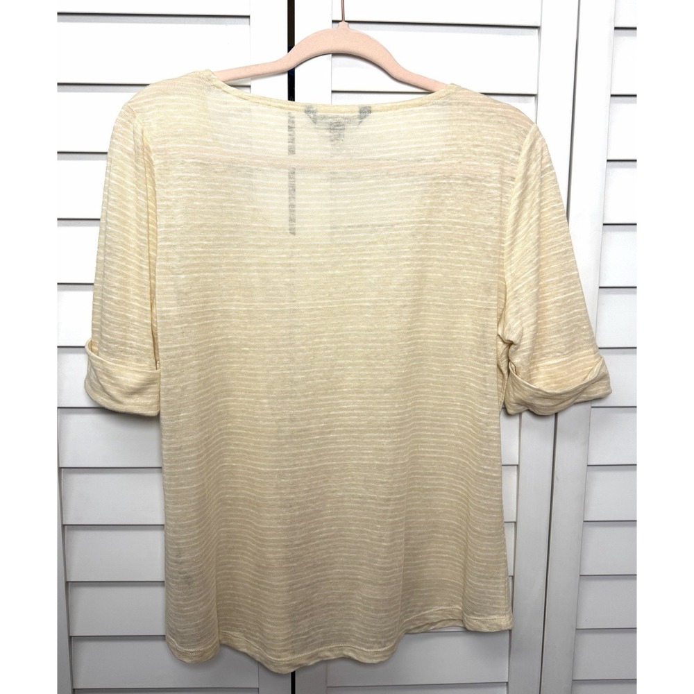 Lauren Ralph Lauren Striped Linen Top Coastal Beach Resort Women's Size Medium - Picture 8 of 8